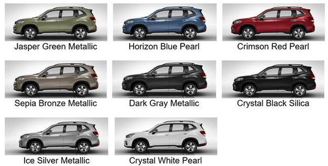    Subaru Forester,     ,          : Jasper Green Metallic (-˨ ),  ,     . Horizon Blue Pearl ( ),        Crimson Red Pearl (Ҩ- ).